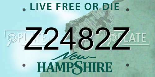 Z2482Z New Hampshire License Plate
