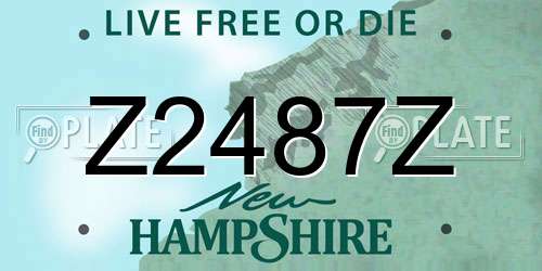 Z2487Z New Hampshire License Plate