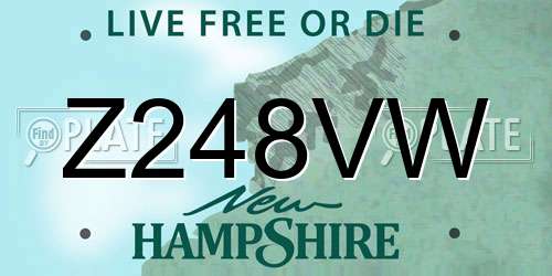 Z248VW New Hampshire License Plate