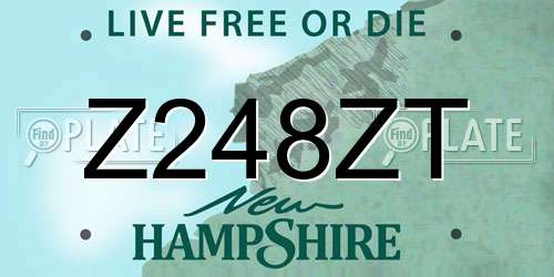 Z248ZT New Hampshire License Plate