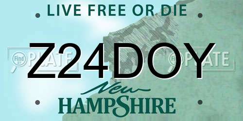 Z24DOY New Hampshire License Plate