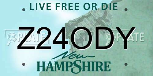 Z24ODY New Hampshire License Plate