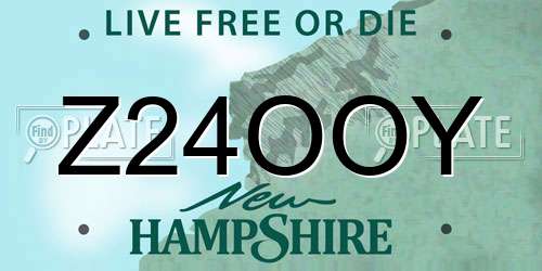 Z24OOY New Hampshire License Plate