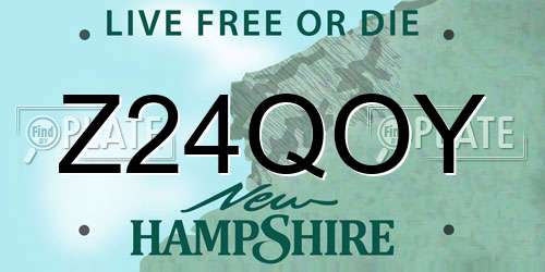 Z24QOY New Hampshire License Plate