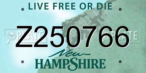 Z250766 New Hampshire License Plate