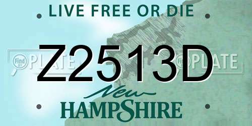 Z2513D New Hampshire License Plate