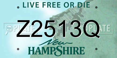 Z2513Q New Hampshire License Plate