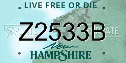 Z2533B New Hampshire License Plate