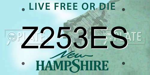 Z253ES New Hampshire License Plate