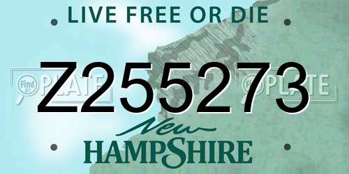 Z255273 New Hampshire License Plate