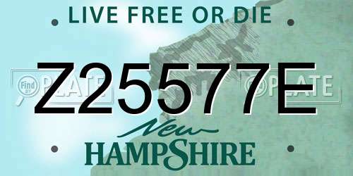Z25577E New Hampshire License Plate