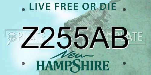 Z255AB New Hampshire License Plate