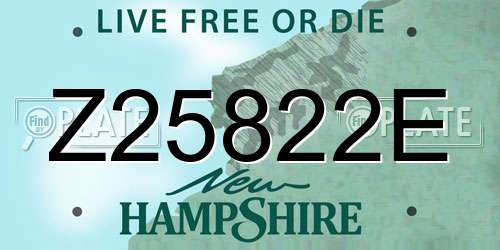Z25822E New Hampshire License Plate