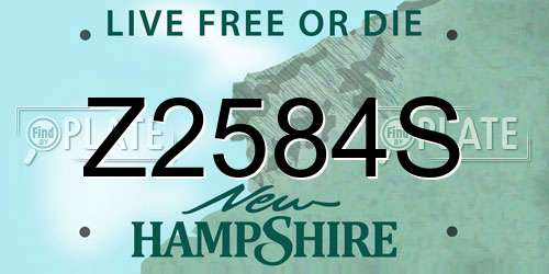 Z2584S New Hampshire License Plate