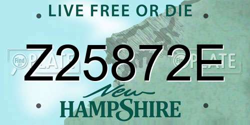 Z25872E New Hampshire License Plate