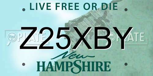 Z25XBY New Hampshire License Plate