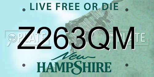 Z263QM New Hampshire License Plate