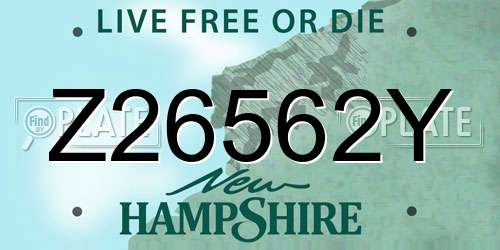 Z26562Y New Hampshire License Plate