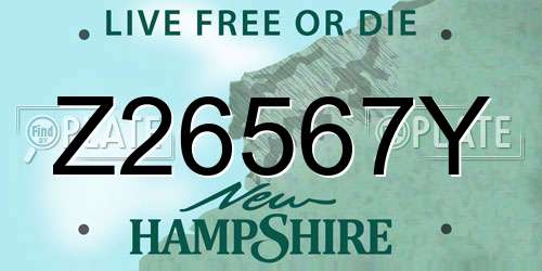 Z26567Y New Hampshire License Plate