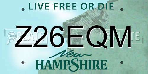 Z26EQM New Hampshire License Plate