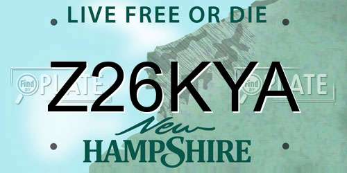 Z26KYA New Hampshire License Plate