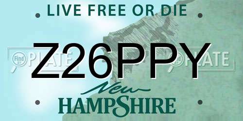 Z26PPY New Hampshire License Plate