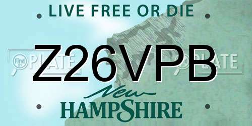 Z26VPB New Hampshire License Plate