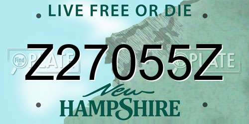 Z27055Z New Hampshire License Plate