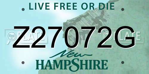 Z27072G New Hampshire License Plate