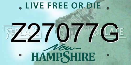 Z27077G New Hampshire License Plate