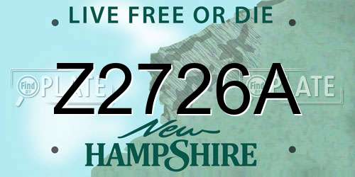 Z2726A New Hampshire License Plate