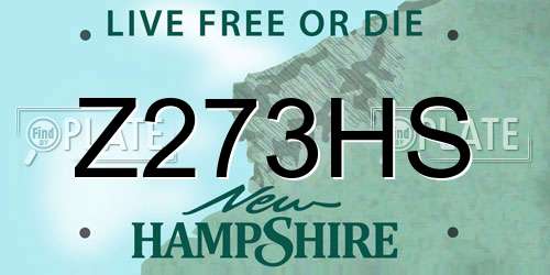 Z273HS New Hampshire License Plate