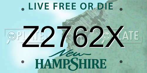 Z2762X New Hampshire License Plate
