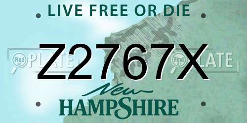 Z2767X New Hampshire License Plate