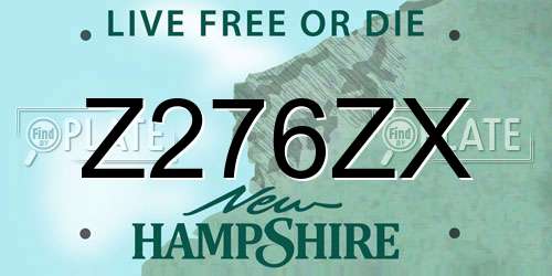 Z276ZX New Hampshire License Plate