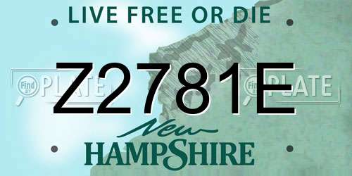 Z2781E New Hampshire License Plate