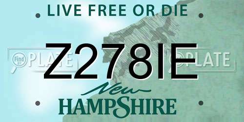 Z278IE New Hampshire License Plate