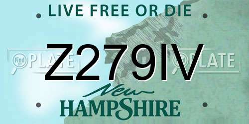 Z279IV New Hampshire License Plate