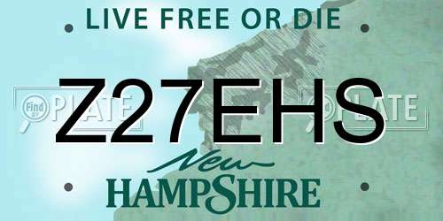 Z27EHS New Hampshire License Plate
