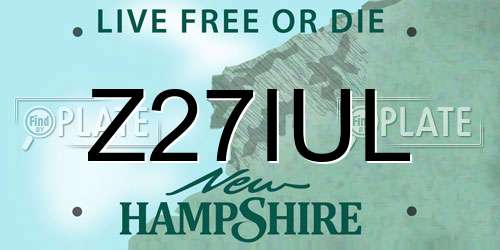 Z27IUL New Hampshire License Plate