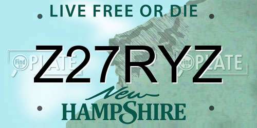 Z27RYZ New Hampshire License Plate