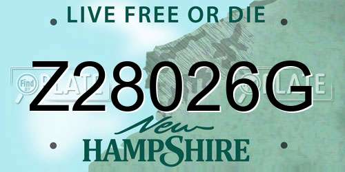 Z28026G New Hampshire License Plate