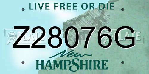Z28076G New Hampshire License Plate