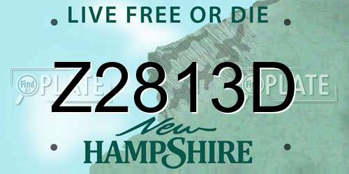 Z2813D New Hampshire License Plate