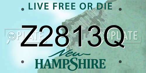 Z2813Q New Hampshire License Plate