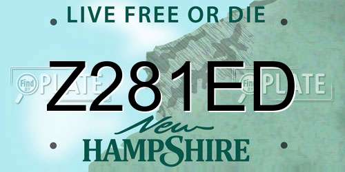 Z281ED New Hampshire License Plate