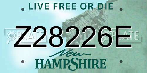Z28226E New Hampshire License Plate