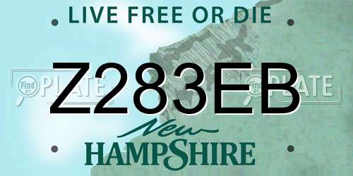 Z283EB New Hampshire License Plate
