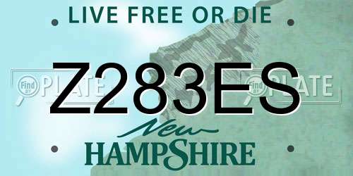 Z283ES New Hampshire License Plate