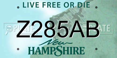 Z285AB New Hampshire License Plate